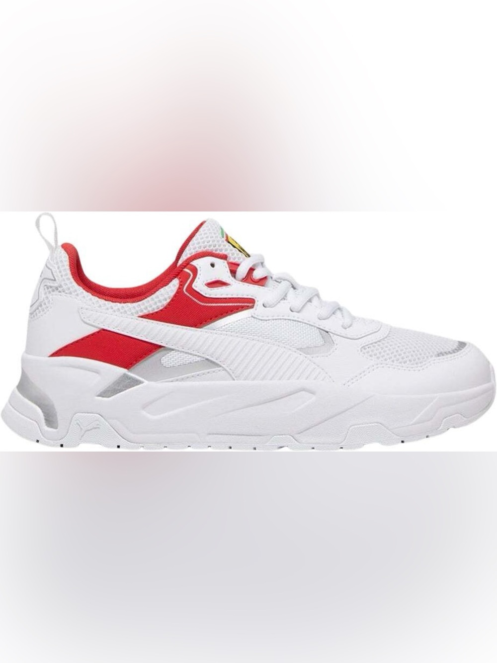 ((FERRARI ))Puma White and Red Low-Top Trainer